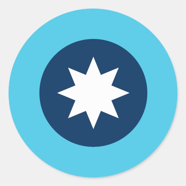 Minnesota Nordsternflagge Runder Aufkleber (Vorderseite)