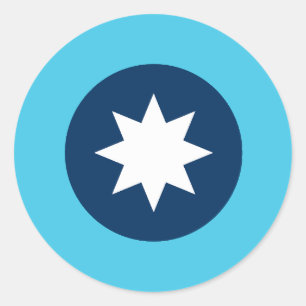 Minnesota Nordsternflagge Runder Aufkleber