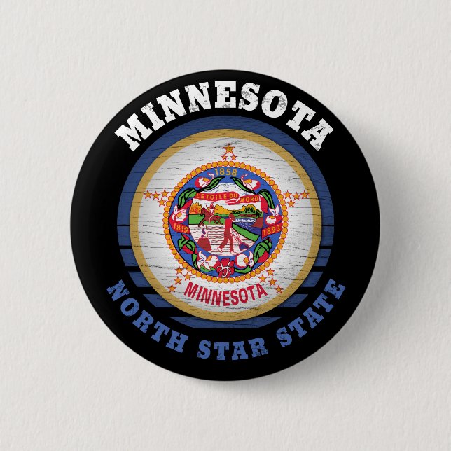 MINNESOTA NORTH STAR STAAT FLAG BUTTON (Vorderseite)