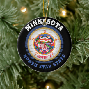 MINNESOTA NORTH STAR STAAT FLAG KERAMIK ORNAMENT