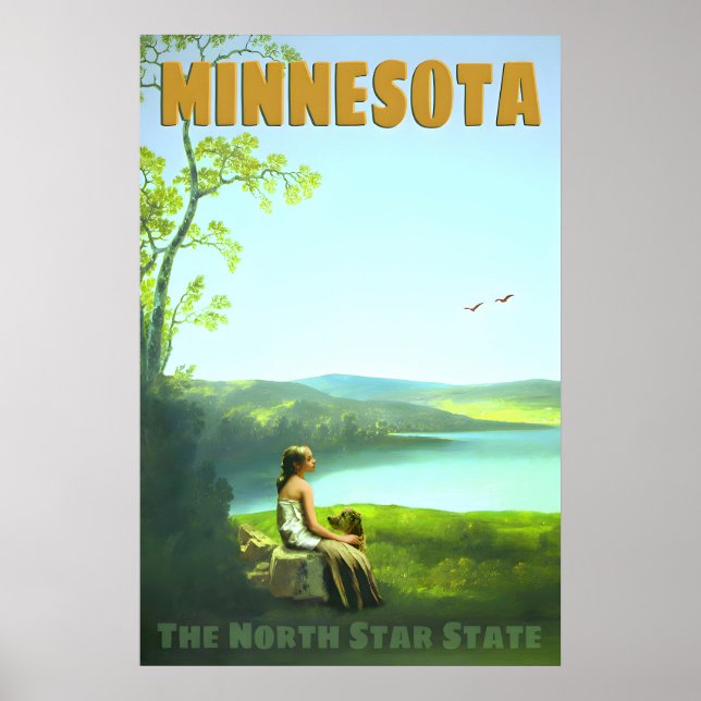 Minnesota North Star State Retro-Reiseposter Poster (Vorne)