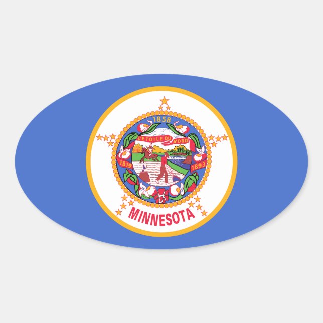 Minnesota Ovaler Aufkleber (Vorderseite)