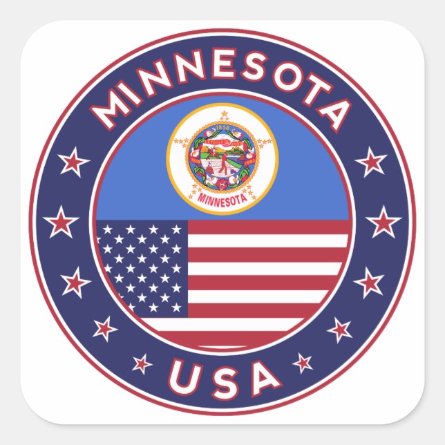 Minnesota, phone heiraten zu sticker, bag, clock, quadratischer aufkleber (Vorderseite)