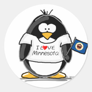 Minnesota-Pinguin Runder Aufkleber
