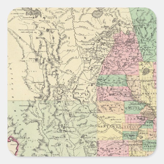 Minnesota Quadratischer Aufkleber (Vorderseite)
