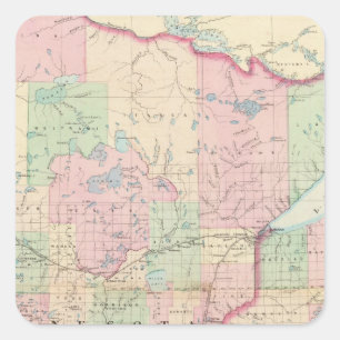 Minnesota Quadratischer Aufkleber