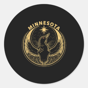 Minnesota-Rebellentaucher neue Flagge des Bundesst Runder Aufkleber