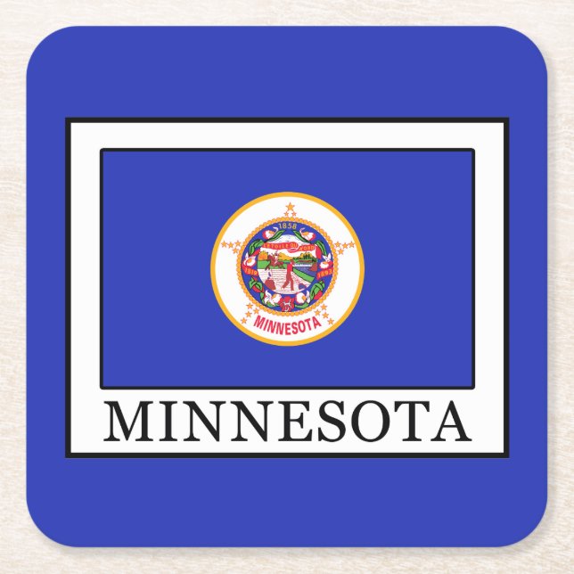 Minnesota Rechteckiger Pappuntersetzer (Vorderseite)