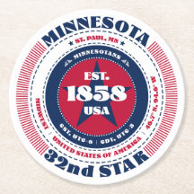 Minnesota Red White Blue Typografie