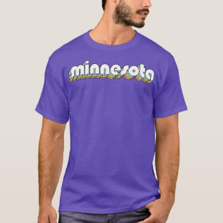 Minnesota Retro Rainbow Typografie Faded Style T-Shirt