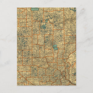 Minnesota Road Map Postkarte