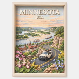 Minnesota Road Trip Landschaft 3D strukturierter F Magnet