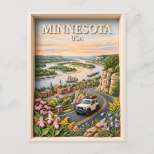 Minnesota Road Trip Landschaft 3D Texturierter Flu