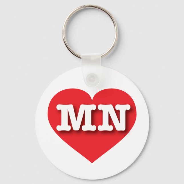 Minnesota Rotes Herz - I Liebe MN Schlüsselanhänger (Vorderseite)