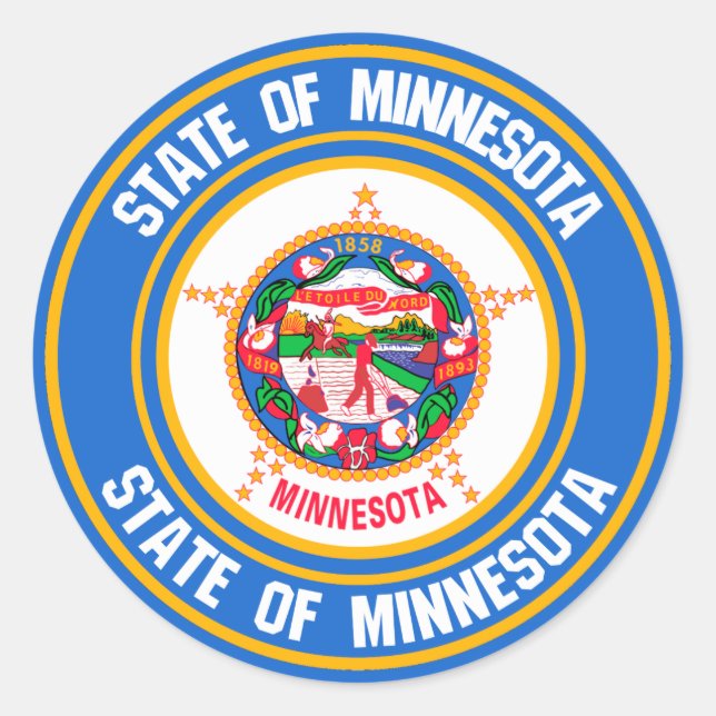Minnesota Round Emblem Runder Aufkleber (Vorderseite)