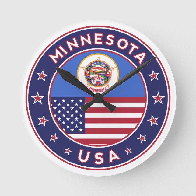Minnesota Runde Wanduhr (Vorderseite)