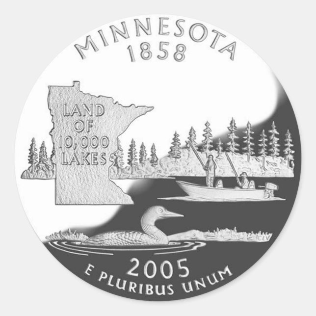 Minnesota Runder Aufkleber (Vorderseite)