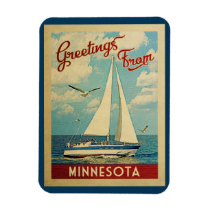 Minnesota Sailboat Vintage Reise Magnet