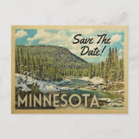 Minnesota Save the Date Mountain River Snow