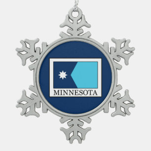 Minnesota Schneeflocken Zinn-Ornament