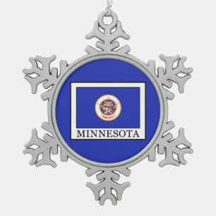 Minnesota Schneeflocken Zinn-Ornament