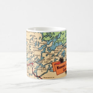 Minnesota-Seenkarte auf einer Tasse