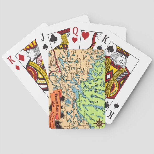 Minnesota-Seenkarte Spielkarten (Rückseite)