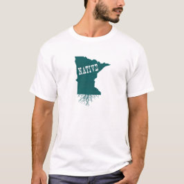 Minnesota Shape Tree Roots Native Minnesotan T-Shirt