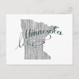 Minnesota Shaped Vintag Gray Typografy Name Postkarte