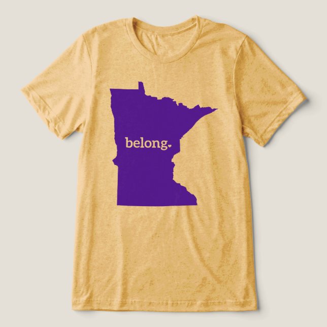Minnesota Staat Belong Staatsstolz Tri-Blend Shirt (Design Vorderseite)