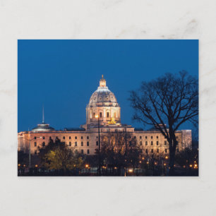 Minnesota Staat Hauptstadt beleuchtet Postkarte