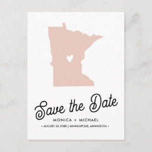 MINNESOTA Staat Hochzeit in Urlaubsort JEDE FARBE Ankündigungspostkarte