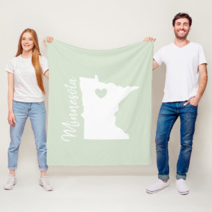 Minnesota Staat Karte Liebe Zuhause Fleecedecke