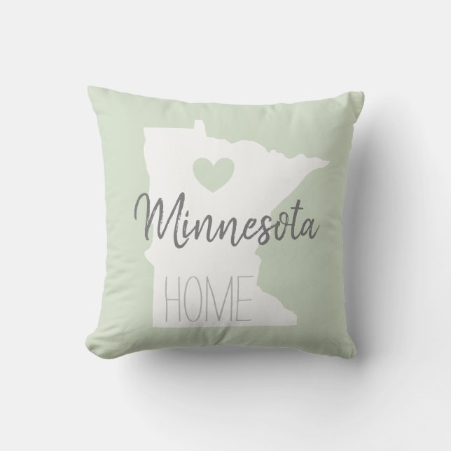 Minnesota Staat Karte Liebe Zuhause Kissen (Vorderseite)