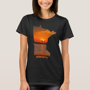 Minnesota Staat Kontur Grand Marais Sunset 2 T-Shirt