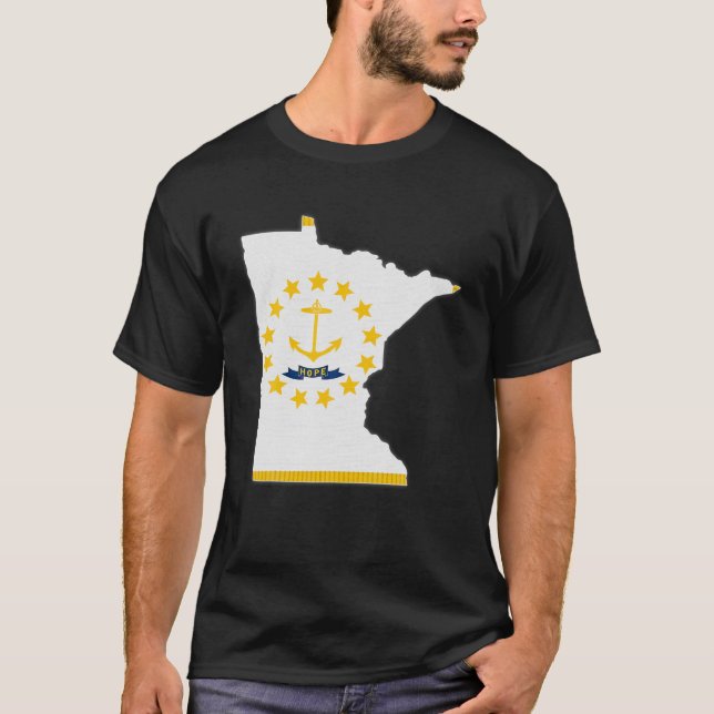 MINNESOTA STAAT MAP RHODE ISLAND RI Flag Roots Men T-Shirt (Vorderseite)