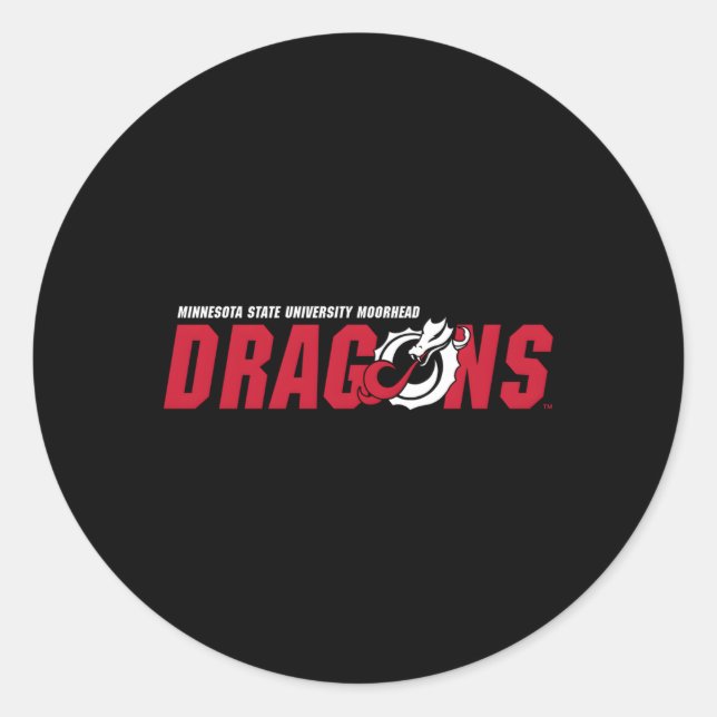 Minnesota Staat Moorhead Dragons Symbol Runder Aufkleber (Vorderseite)
