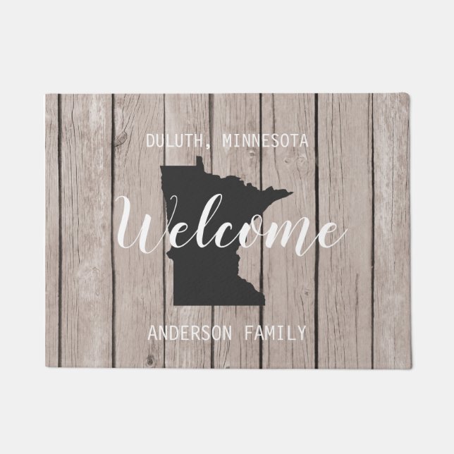 Minnesota Staat Personalisierter Willkommensschau Fußmatte (Vorderseite)