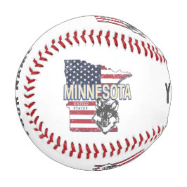 Minnesota Staat United Staaten Map Vintag USA Baseball