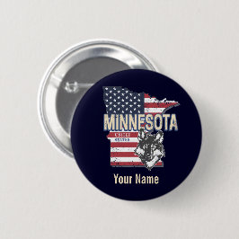 Minnesota Staat United Staaten Map Vintag USA Button