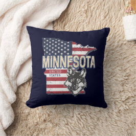 Minnesota Staat United Staaten Map Vintag USA Kissen