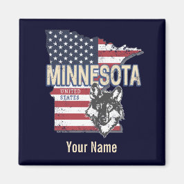 Minnesota Staat United Staaten Map Vintag USA Magnet