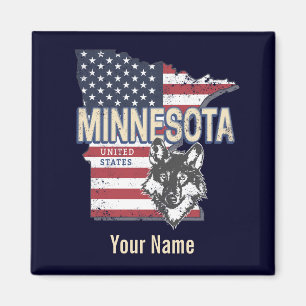 Minnesota Staat United Staaten Map Vintag USA Magnet