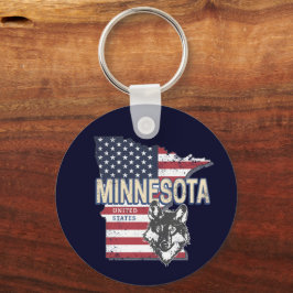 Minnesota Staat United Staaten Map Vintag USA Schlüsselanhänger