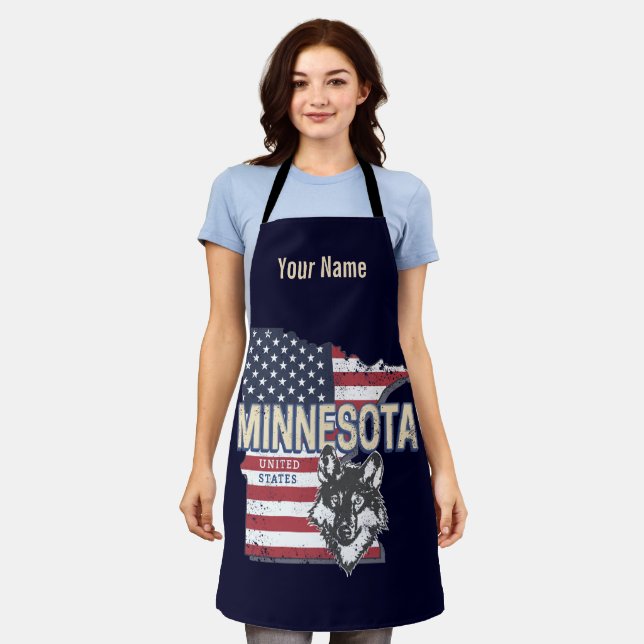 Minnesota Staat United Staaten Map Vintag USA Schürze (Getragen)