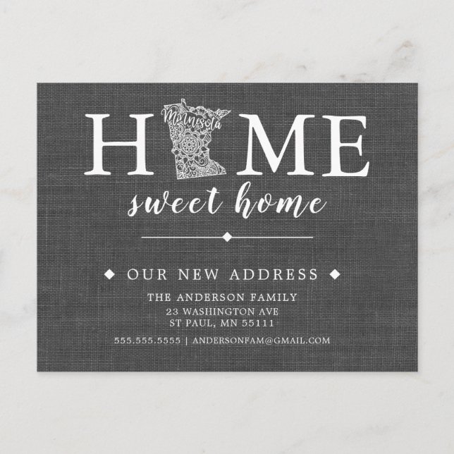 MINNESOTA Staat-Wechselpostkarte Ankündigungspostkarte (Vorderseite)