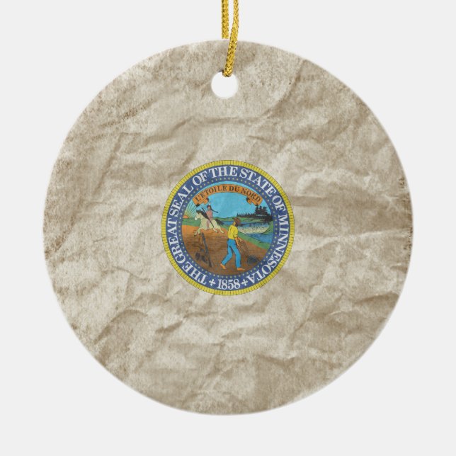 Minnesota-Staats-Siegel Keramik Ornament (Vorne)