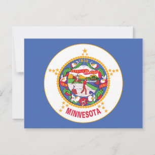 Minnesota Staatsflagge Land der 10000 Seen Siegel Postkarte