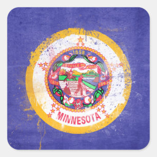 Minnesota-Staatsflagge Quadratischer Aufkleber