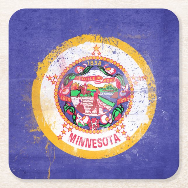 Minnesota-Staatsflagge Rechteckiger Pappuntersetzer (Vorderseite)